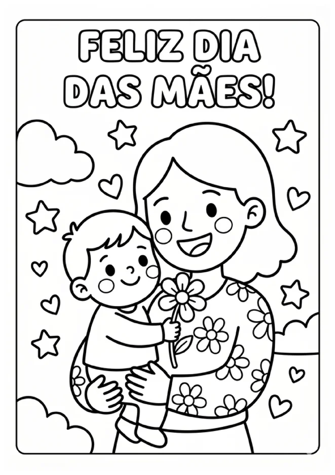Desenhos de Dia das Maes Para Colorir para imprimir e colorir - imagem 4